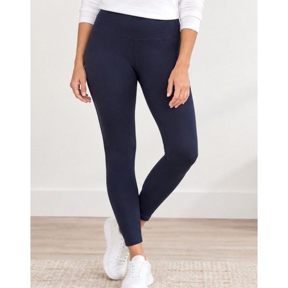 Croft & Barrow NEW Mid-Rise Leggings Stretch Women's 1X XL Navy Plus Soft